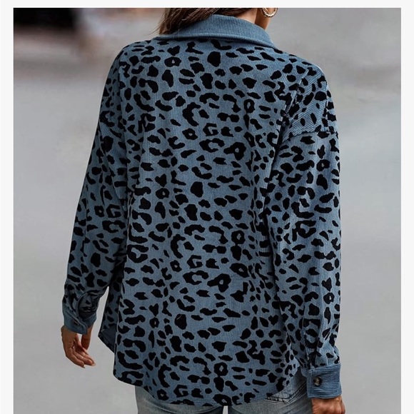 NWOT Women Leopard Shacket Jacket Lightweight Lapel Long Sleeve
Corduroy Shirt - Picture 5 of 11